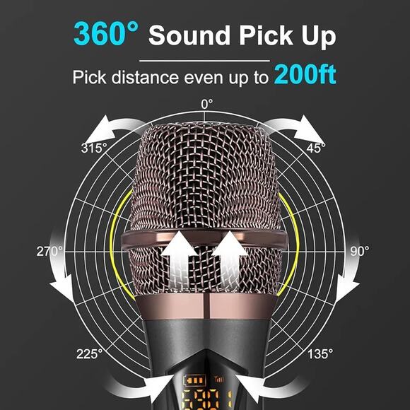 ALPOWL Wireless Microphones, Metal Dynamic Microphone System with... - Picture 6 of 10